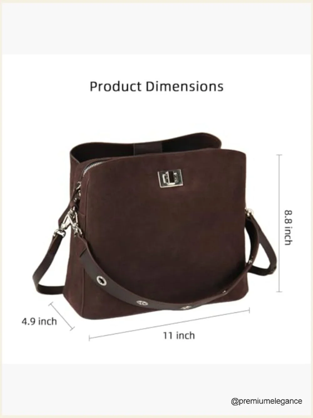 Genuine Leather Suede Hobo Bag Slouchy Handbag Crossbody Shoulder Tote